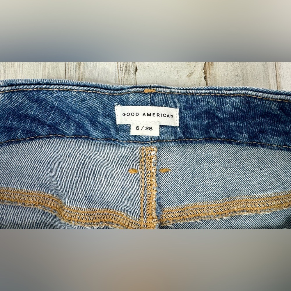 Good American Jeans Good Leg Dark Wash Blue Stretch Skinny Womens Size 6/28 - Picture 4 of 12